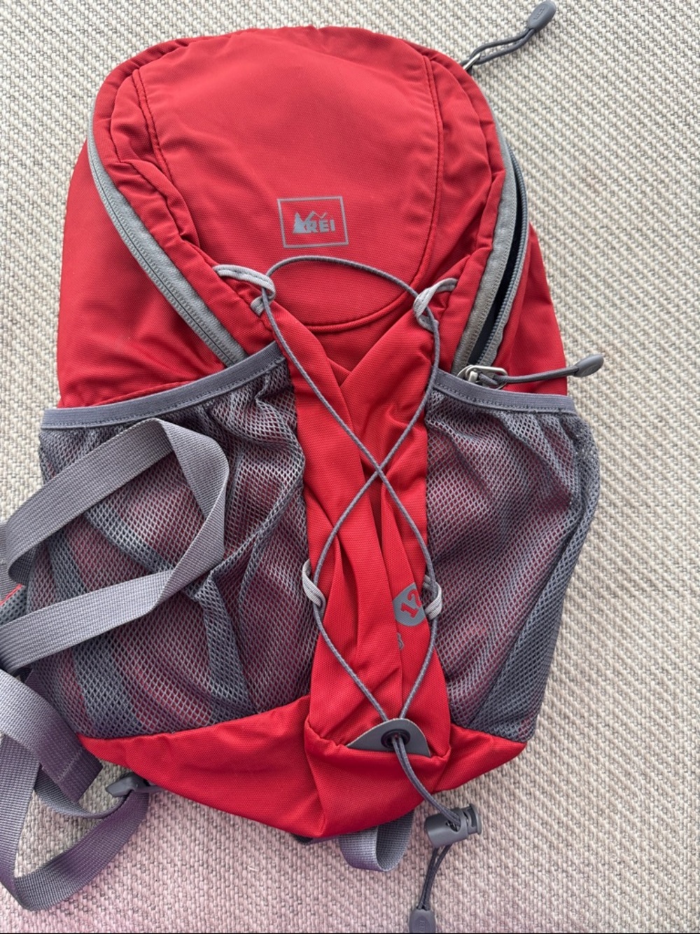 REI Red and Gray Lightweight Daypack Backpack for Men